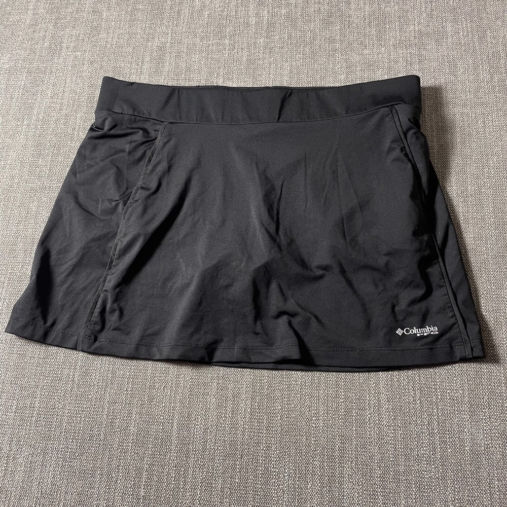 Columbia PFG Omni Freeze Skirt Women Large Black Stretch Logo Pull On Streetwear
